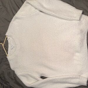 Time and Tru Women's White Crew Neck Sweater